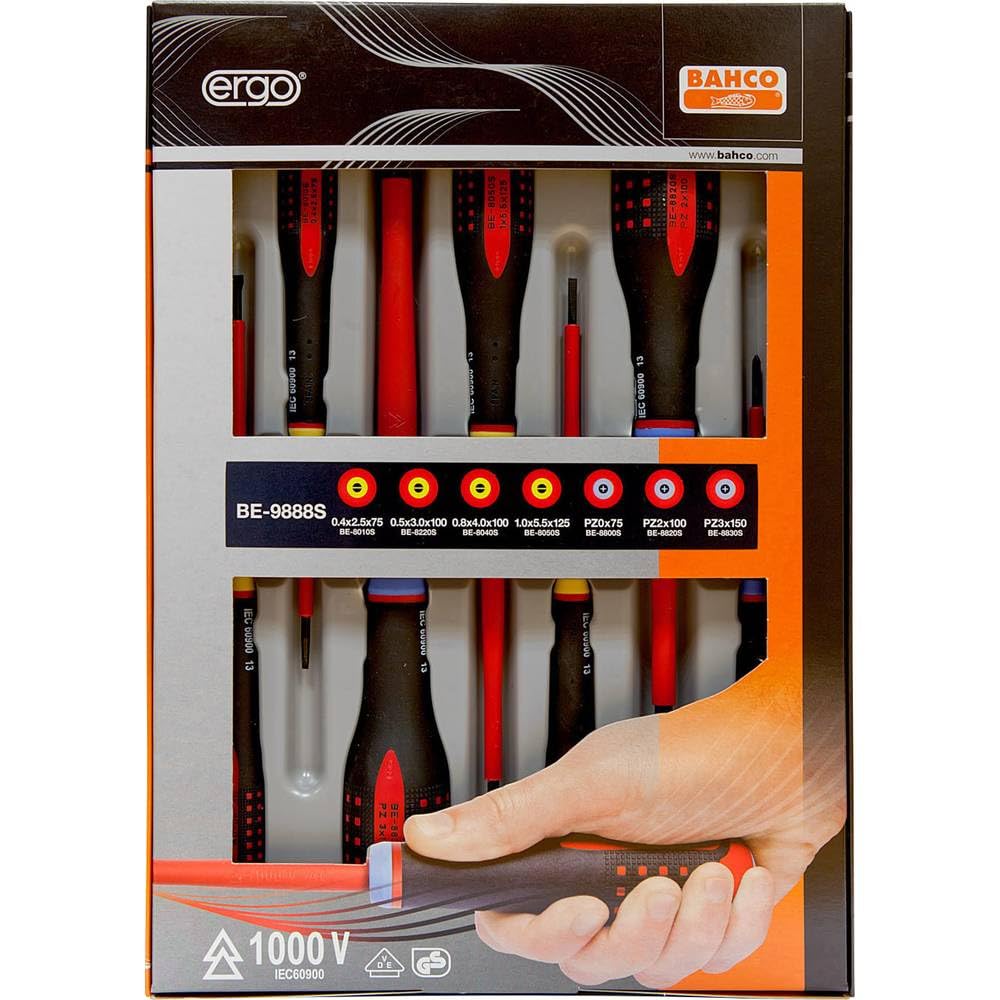 BAHCO BHBE-9888S Schraubendreher-Set (7-teilig) 1 Originalverpackung, 1 Originalverpackung