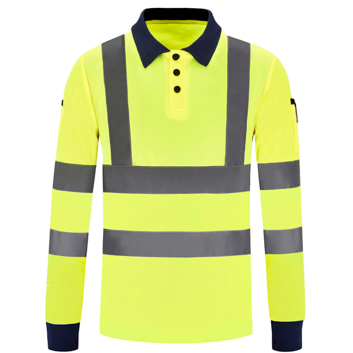 Warnschutz Polo T-Shirt Warnschutzshirt Langarm Warnshirt sicherheits polohemd Langarm Langarm XS Eu