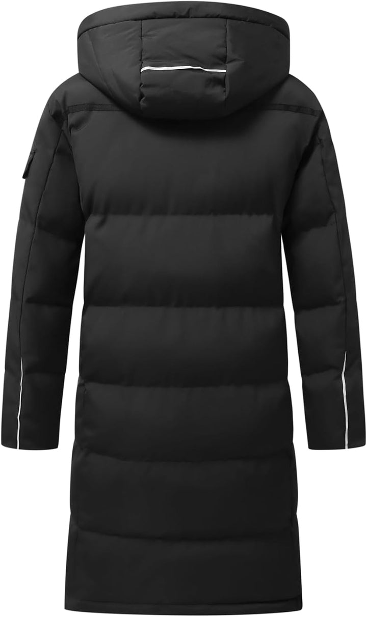Allthemen Daunenmantel Herren Winter Lange Steppmantel mit Kapuze Warm Wintermantel Winterparka XXL