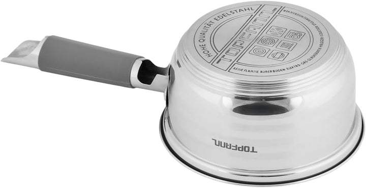 Stielkasserolle Edelstahl 14cm Kasserolle Milchtopf Stieltopf Kochtopf Induktion 14cm