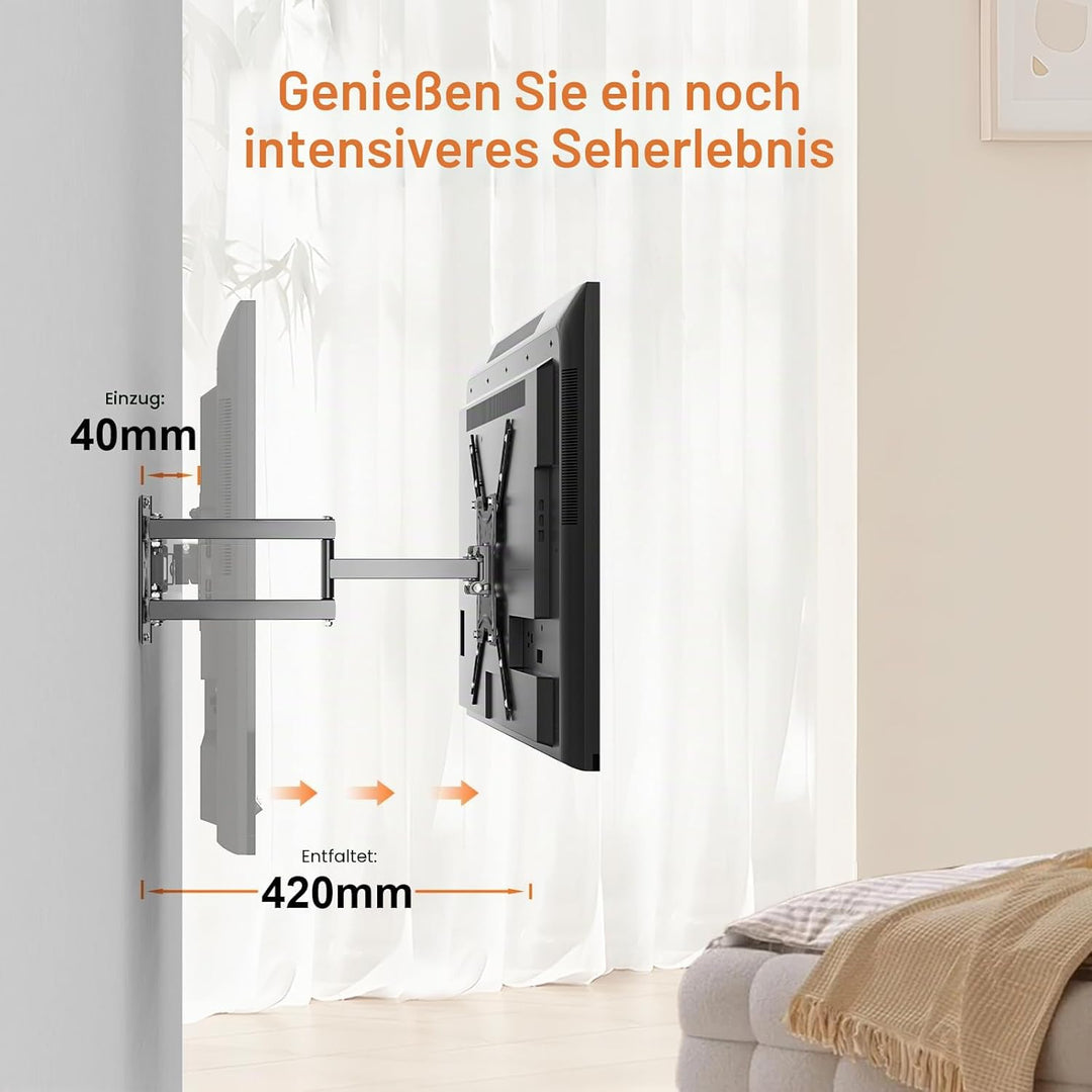 GRIFEMA TV Wandhalterung für 26-55 Zoll Bildschirme, Schwenkbare Neigbare und Ausziehbar TV Mount fü