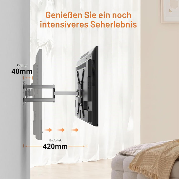 GRIFEMA TV Wandhalterung für 26-55 Zoll Bildschirme, Schwenkbare Neigbare und Ausziehbar TV Mount fü