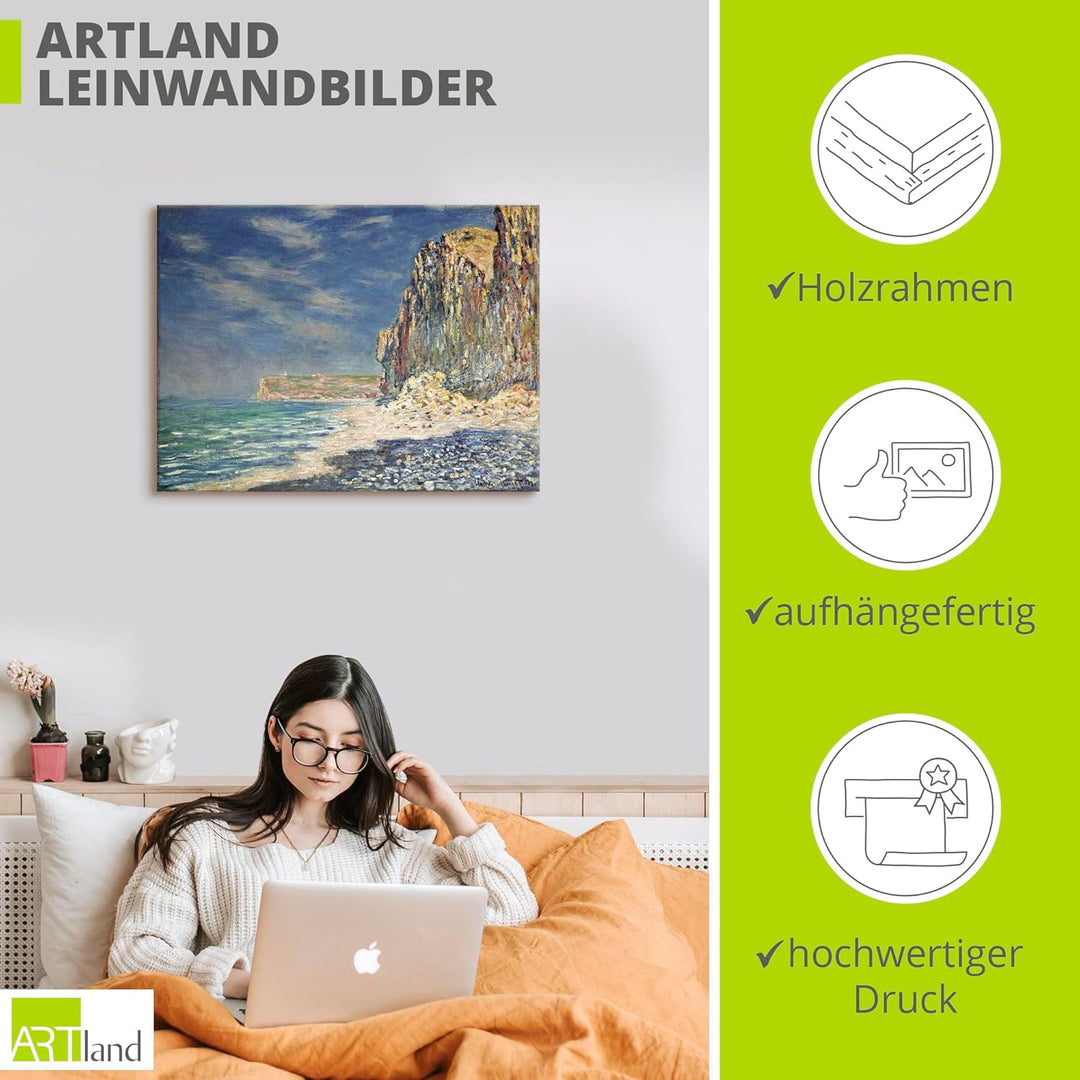 ARTland Leinwandbilder Wandbild Bild auf Leinwand 60x45 cm Wanddeko Landschaften Meer Wellen Strand