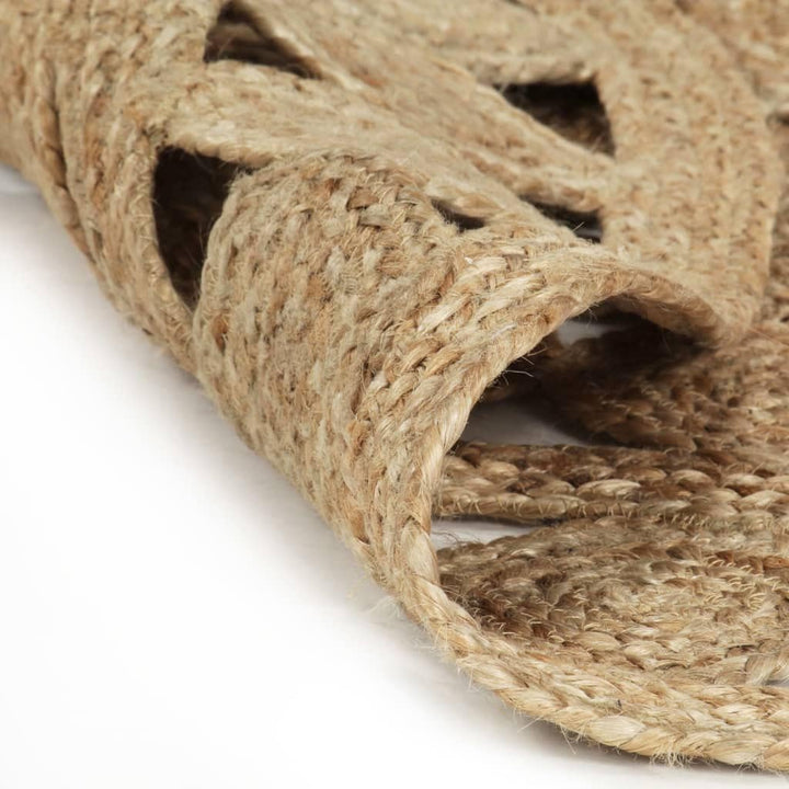 homiuse Teppich Handgefertigt Geflochten Jute 180 cm Teppich Wohnzimmer Teppich Rund Outdoor Teppich