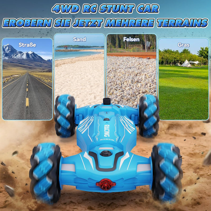 Dysaim Ferngesteuertes Auto ab 6 7 8 9 10 Jahre, 4WD RC Auto mit Handsteuerung, 360°Drehung Drift RC