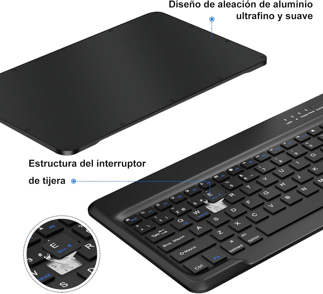 Tastatur für Redmi Pad Pro 12.1 | Schutzhülle Redmi Pad Pro mit Tastatur 2024 [Spanisch Ñ], kabellos