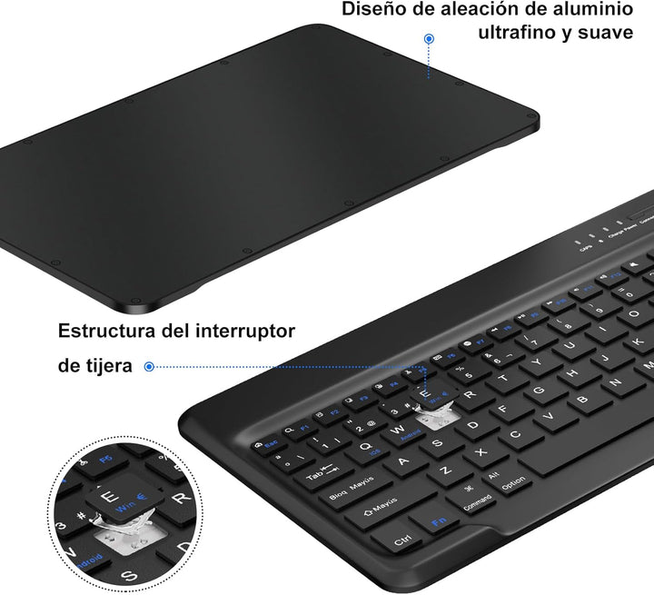 Tastatur für Redmi Pad Pro 12.1 | Schutzhülle Redmi Pad Pro mit Tastatur 2024 [Spanisch Ñ], kabellos