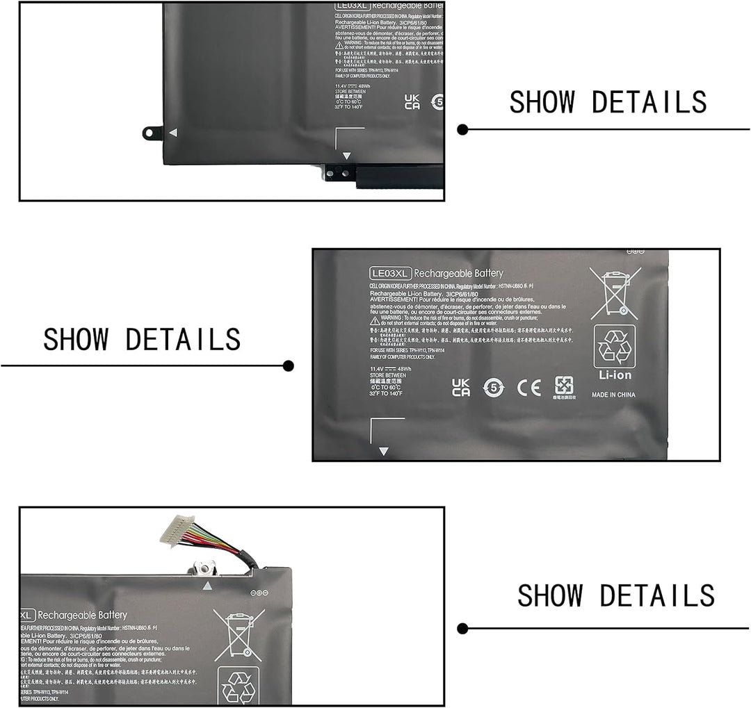 LE03 LE03XL HSTNN-PB6M UB60 UB6O YB5Q 796220-541 Laptop Batterie Ersatz für HP Envy X360 m6-w010dx m