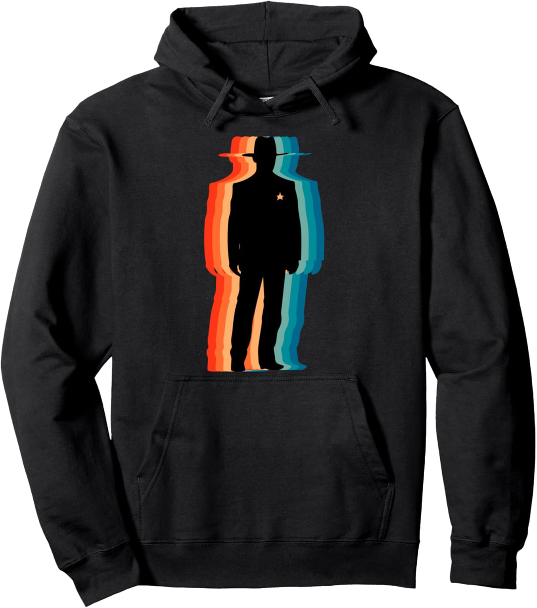 Stolzer Sheriff Papa, Retro Vintage Sheriff Dad Pullover Hoodie