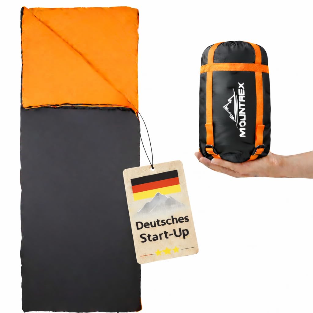 MOUNTREX Schlafsack - Sommer Deckenschlafsack, Ultraleicht Kleines Packmass | Outdoor Sommerschlafsa
