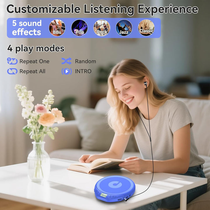 CD Player Tragbar: KOVCDVI Tragbarer CD-Player mit LCD-Display, Unterstützt CD-R/CD-RW/MP3-Wiedergab