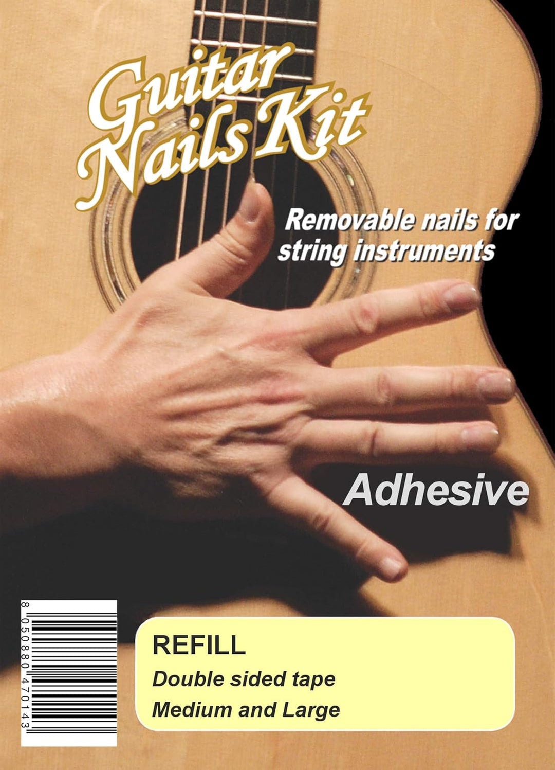 Guitar Nails REFILL Hard (2) Medium | Nägel für Gitarre | abnehmbar | mit doppelseitigem Klebeband