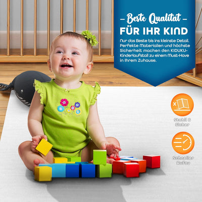 KIDUKU® 7,2 Meter Baby Laufgitter XXL klappbar inkl. Tür | Laufstall mit doppelter Sicherung | Abspe