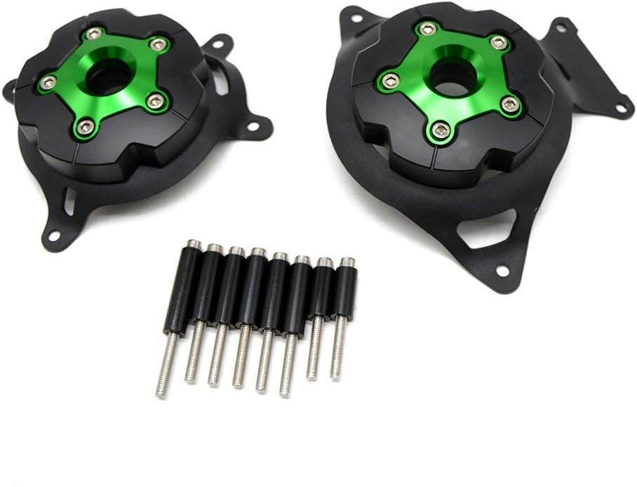Motorrad Links & Rechts Motor Stator Schutzhülle für Z800 2013 2014 2015 2016 Z750 2008-2016 (Grün),
