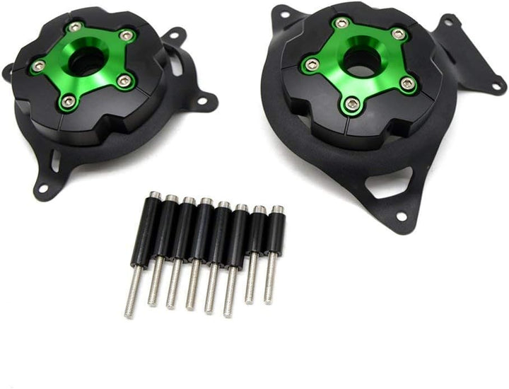 Motorrad Links & Rechts Motor Stator Schutzhülle für Z800 2013 2014 2015 2016 Z750 2008-2016 (Grün),