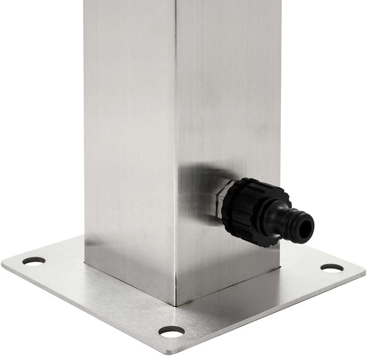 Festnight Wassersäule Garten Mit Wasserhahn Edelstahl Quadratisch Wassersäule 95 cm Gartenwasserhahn