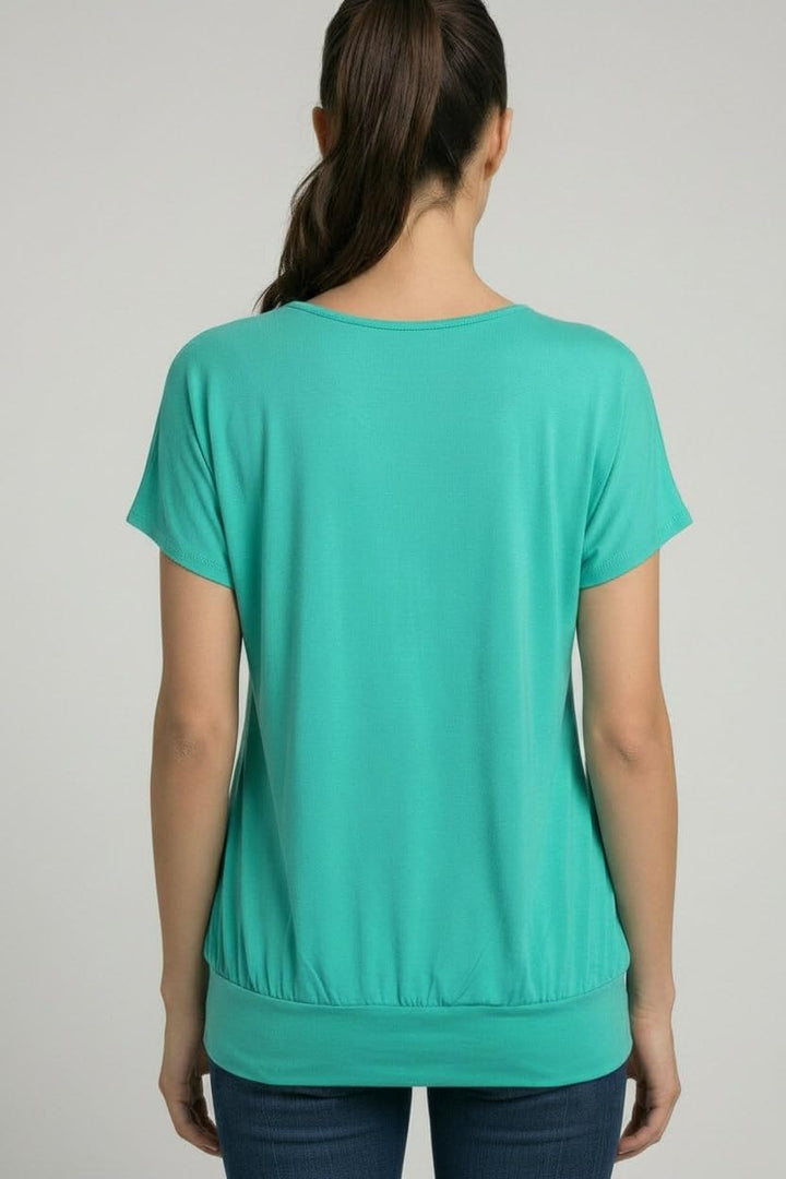 Van Der Rich ® - Tshirt Kurzam Rundhalsausschnitt Sommer- Damen L Aqua, L Aqua