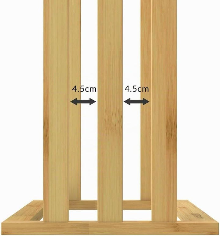 CASARIA® 2er Set Handtuchständer Freistehend Bambus Holz 84 x 46 x 24 cm 3 Edelstahl Stangen Handtuc