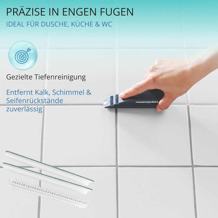 Fugentorpedo Ersatz-Set 2 mm – 2 Diamant-Schleifstege + 1 Fugenbürste – Nachfüllset für schmale zeme