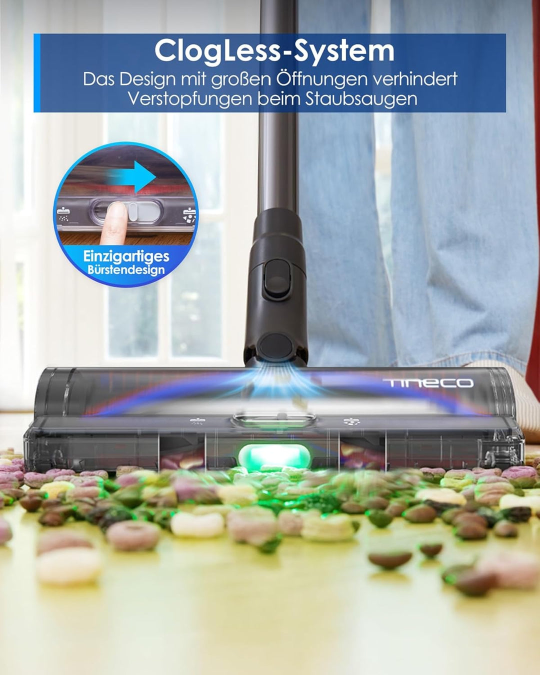 Tineco Pure ONE S50 Pro Akku Staubsauger, 200AW Starke Saugleistung, iLoop Sense, Faltbarer Rohr, bi
