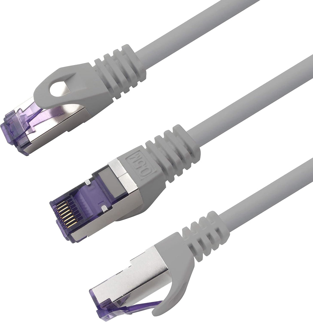 Cat.7 Netzwerkkabel 10m - Grau - 10 Stück - Cat7 Patchkabel (SFTP/PIMF/LSZH) Rohkabel 10 Gb/s mit Rj