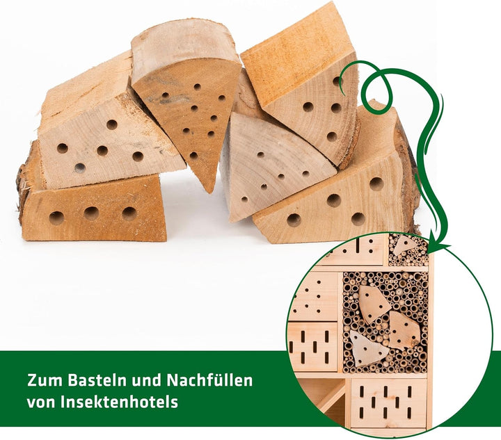 GARDIGO® Nistholz Nachfüllpack - 6 Stück | Insektenhotel Füllmaterial für Bienenhotels | Nisthölzer