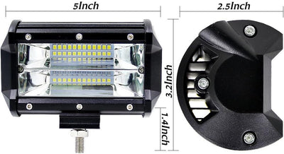 WZTO LED Arbeitsscheinwerfer, 10800LM 24 LED Zusatzscheinwerfer DC 12-24V 72W 5 Inch Auto Scheinwerf