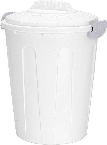 Spetebo Maxitonne 40L mit Deckel - weiss - Universaltonne Mülltonne Abfalleimer Mülleimer, weiss