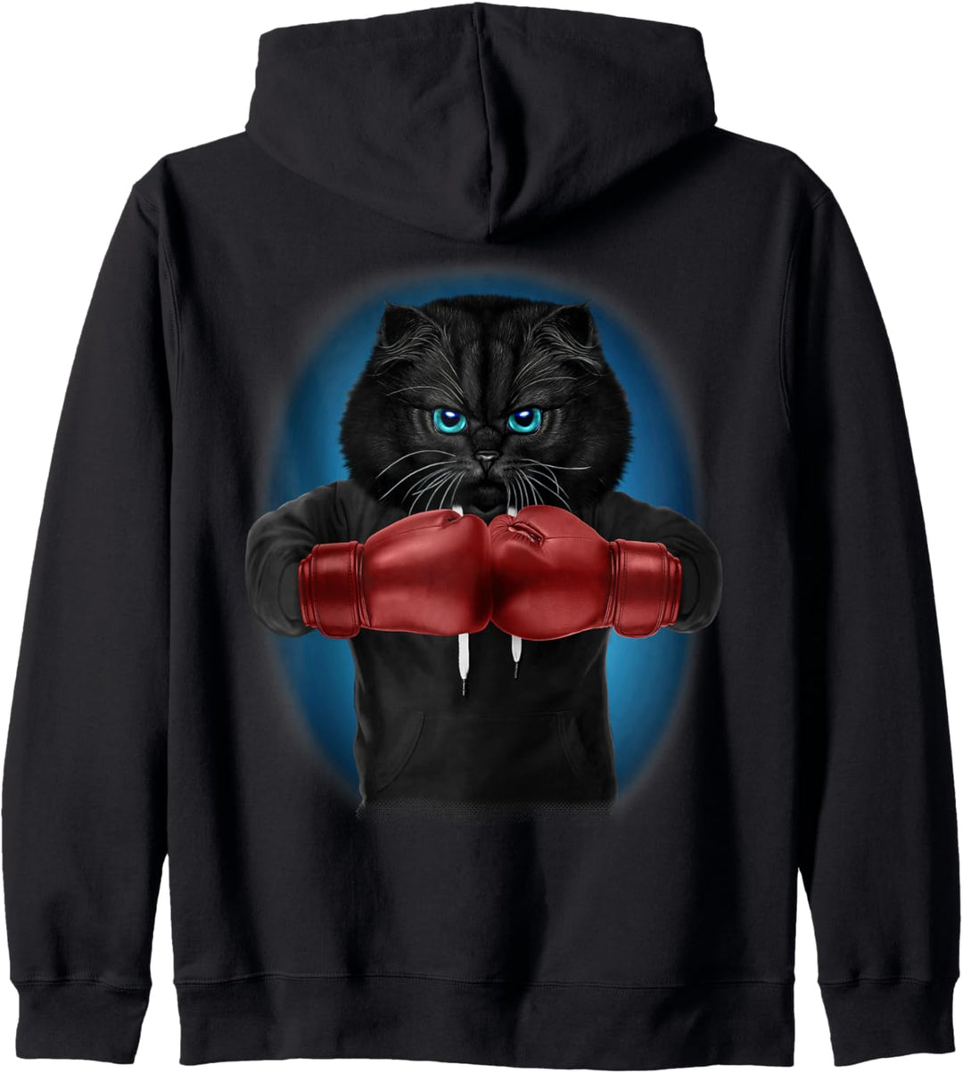Boxchampion schwarzer Katzenboxer Kapuzenjacke