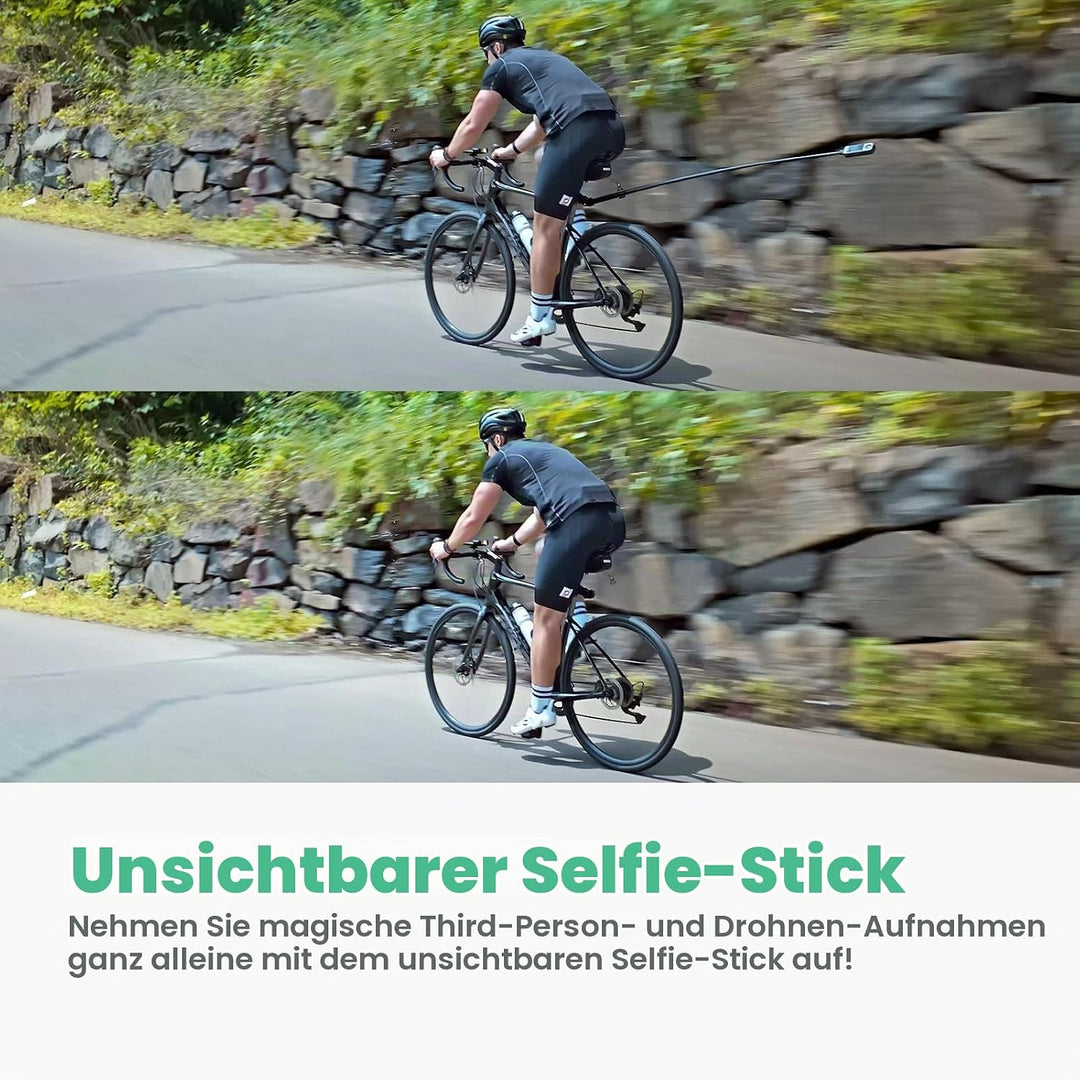 AKASO 360° Action Cam Fahrrad-Set - 5.7K 72MP 360 Grad Actionkamera mit 128GB Speicherkarte Duale 1/