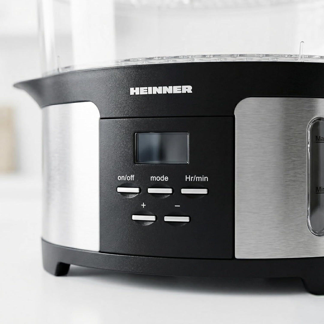ONE STEAM Dampfgarer 12 L – 3 Etagen, 5 Garprogramme & Startvorwahl bis 12 Std für komplette Mahlzei