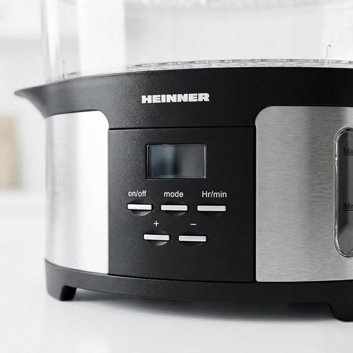 ONE STEAM Dampfgarer 12 L – 3 Etagen, 5 Garprogramme & Startvorwahl bis 12 Std für komplette Mahlzei