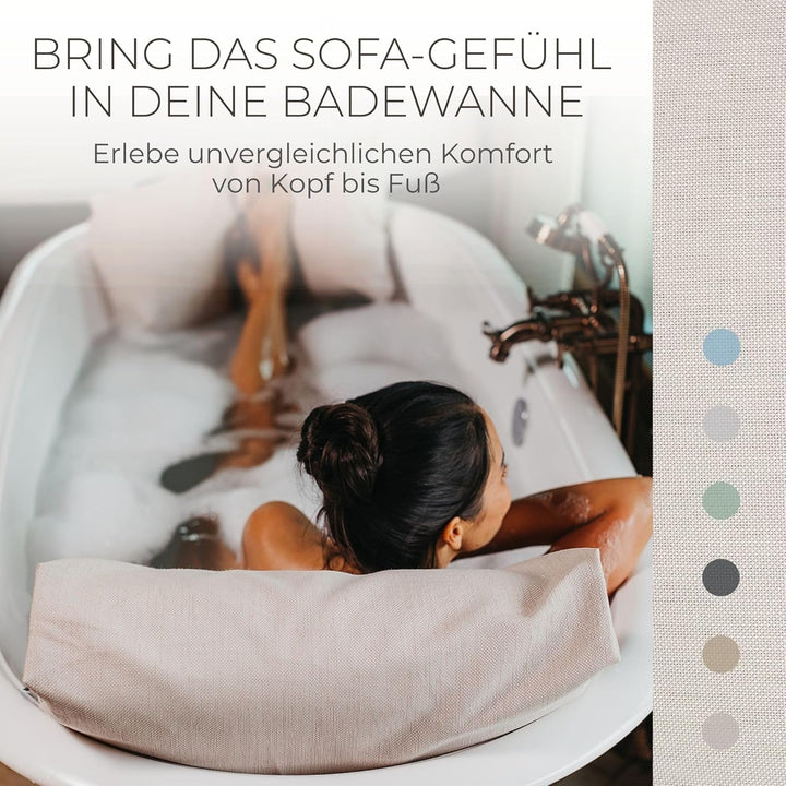 BADESOFA® 3er-Set M Badewannenkissen Ganzkörper – Rücken-, Fuss- &amp; Sitzkissen – Komplettset Waschbar