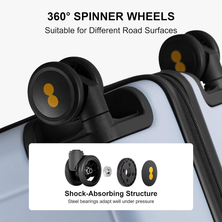 LEVEL8 Koffer Trolleys handgepäck Leichtgewicht 100% PC mit Organizer Set 4-teilig TSA Zahlenschloss