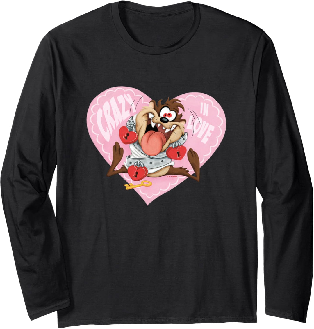 Looney Tunes Valentine's Day Taz Crazy in Love Langarmshirt
