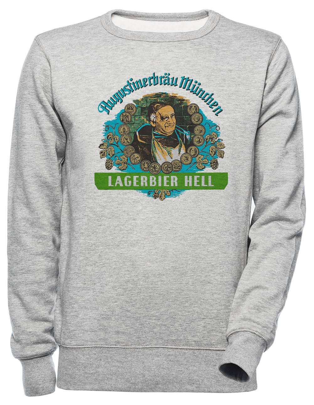 Luxogo Augustiner Munich Bee.Lagerbier Hell Unisex Grau Jumper Kapuzenpullover Herren Damen Unisex G