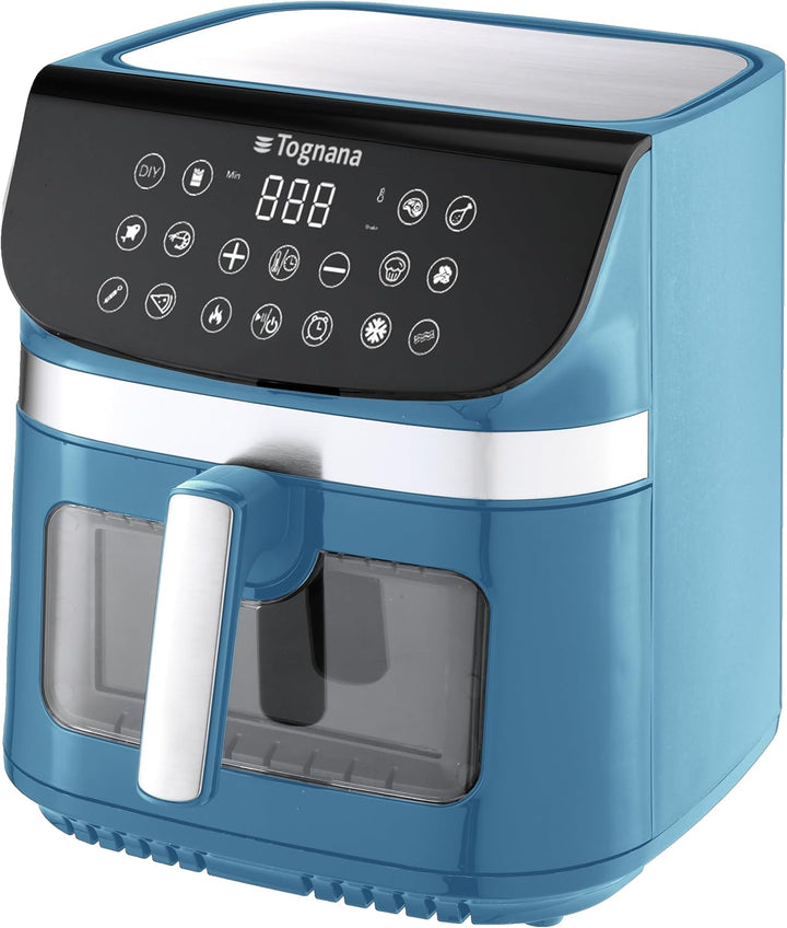 Tognana Iridea 9L Luftfritteuse, Doppelwiderstand, Digitalanzeige, Timer, 80-200°C, Fenster, 2200W,