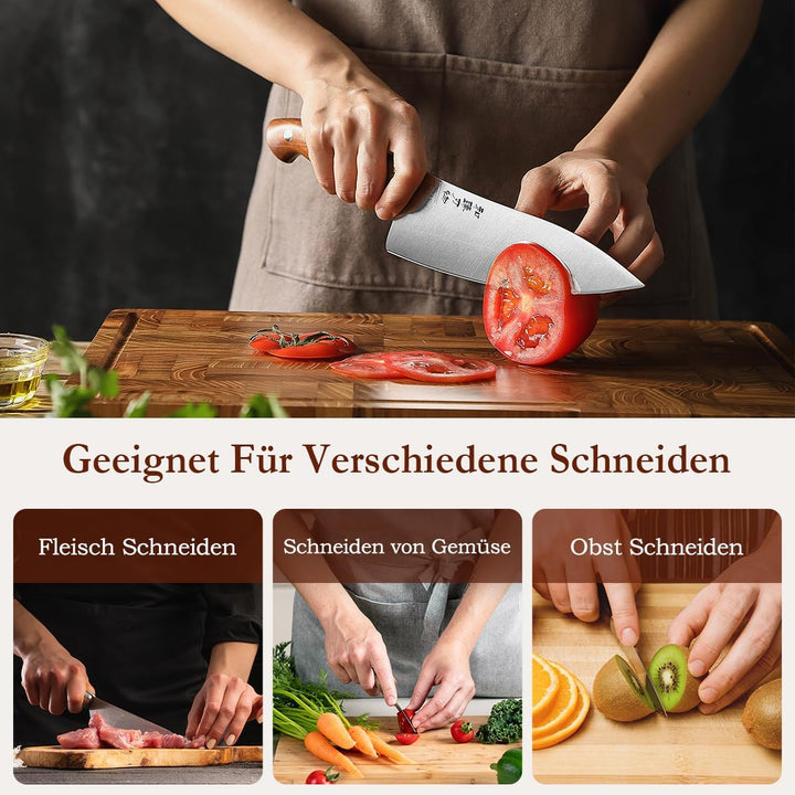 HEZHEN 21cm Kochmesser German DIN 1.4116 Stahl, Scharfe Messerklinge Chefmesser, Profi Küchenmesser