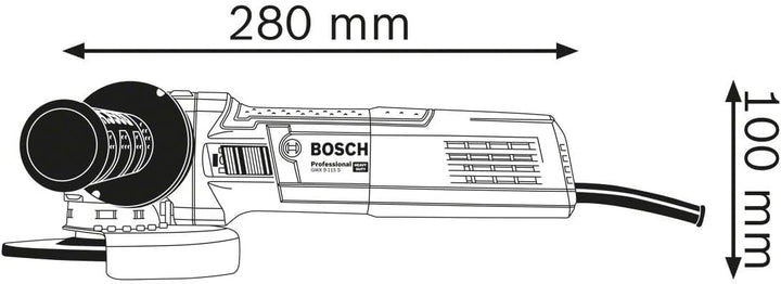 Bosch Professional Winkelschleifer GWX 9-115 S (900 Watt, für X-LOCK Zubehör, ScheibenØ: 115 mm, Sch