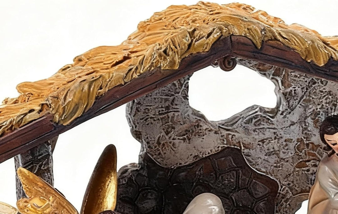 Murman 12pcs Weihnachtskrippe Komplettset Holz Mit 11 Figuren, Handbemalt Krippe Weihnachten Aus Har