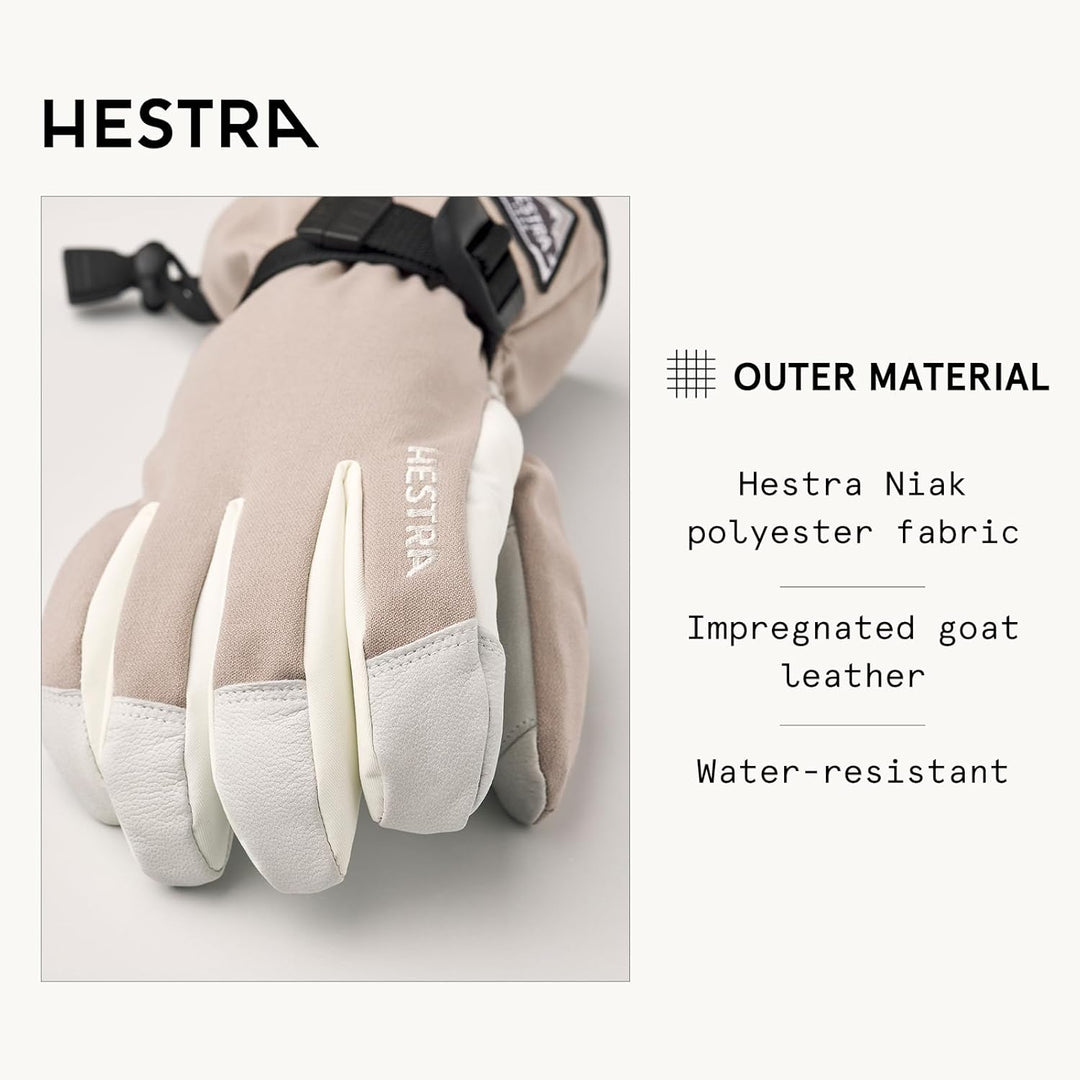HESTRA Powder Gautlet - 5 Finger Beige - 7