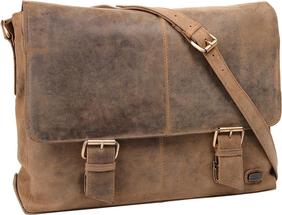 Harold's Kuriertasche 40 x 30 x 10 cm Rind-Leder Messenger Schulter-Tasche 339903
