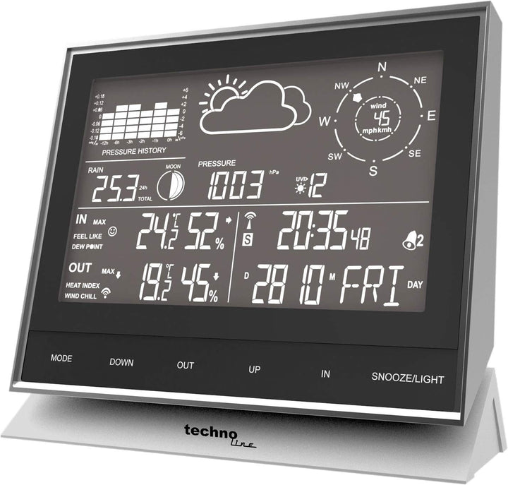 Technoline WS 1700 moderne Wetterstation mit allen relevanten Daten zur aktuellen Wetterlage, mit nü