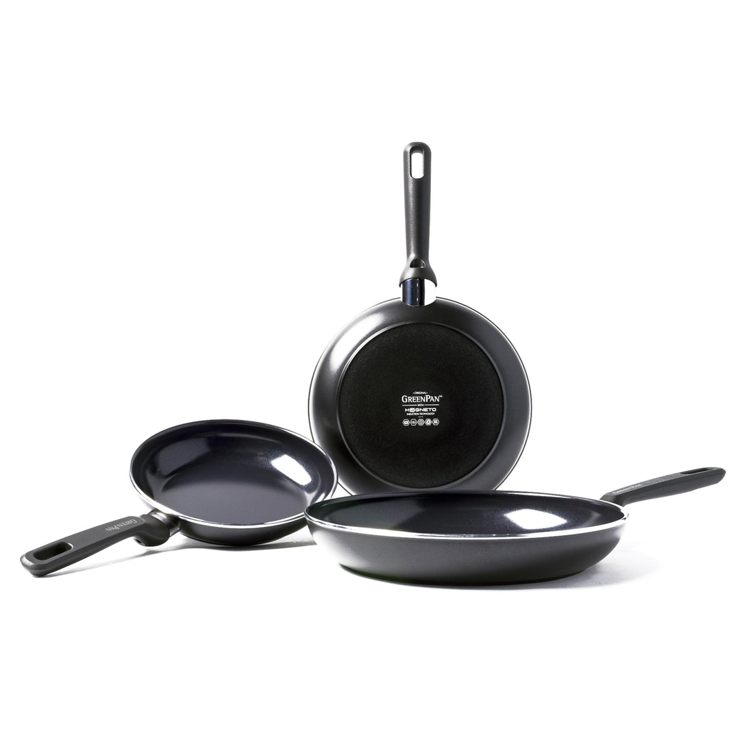 GreenPan Memphis Bratpfannen-Set (20 cm, 24 cm & 28 cm), gesunde keramische Antihaftbeschichtung, PF