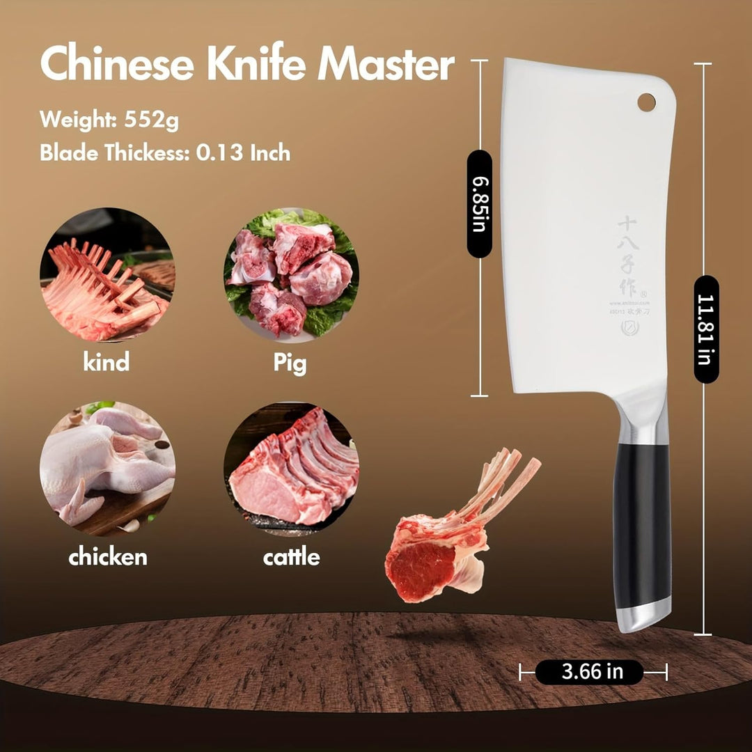 SHI BA ZI ZUO Kochmesser Küchenmesser Hochwertiges Fleischermesser aus rostfreiem Stahl Chinesisches