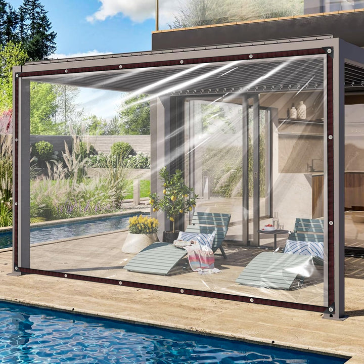QOFLY Plane Transparent Mit öSen 2x2m | Abdeckplane Durchsichtig FüR AussEnbereich wasserdichte Foli