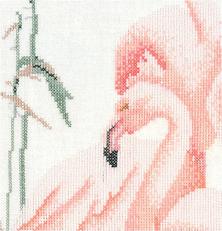 Thea Gouverneur - Kreuzstich-Set - Flamingo - Aida - 16 Count - Für Erwachsene - 1070A Aida Flamingo