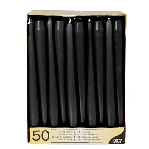 Leuchterkerzen Ø 2,2 cm 25 cm schwarz Weihnachtskerzen Menge: 100