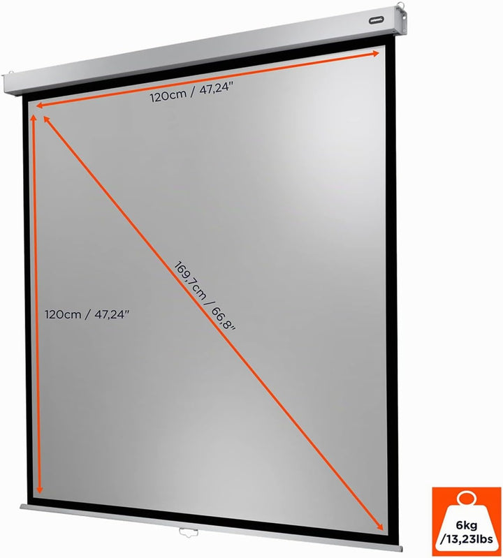 celexon manuell ausziehbare Heimkino- und Business-Rollo-Beamer-Leinwand 4K und Full-HD mit Slow-Ret