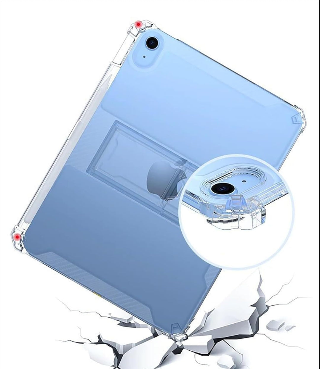 GIOPUEY Hülle für iPad (A16) 11th 2025, Weiche TPU Rückenschale Case mit Ständer, Dünne Abdeckung, A